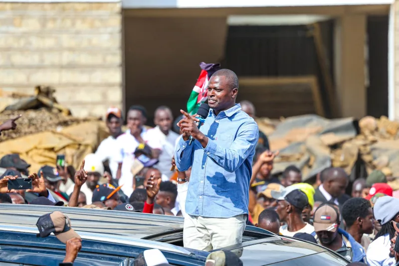 Kiharu MP Ndindi Nyoro on a past campaign trail. /Handout