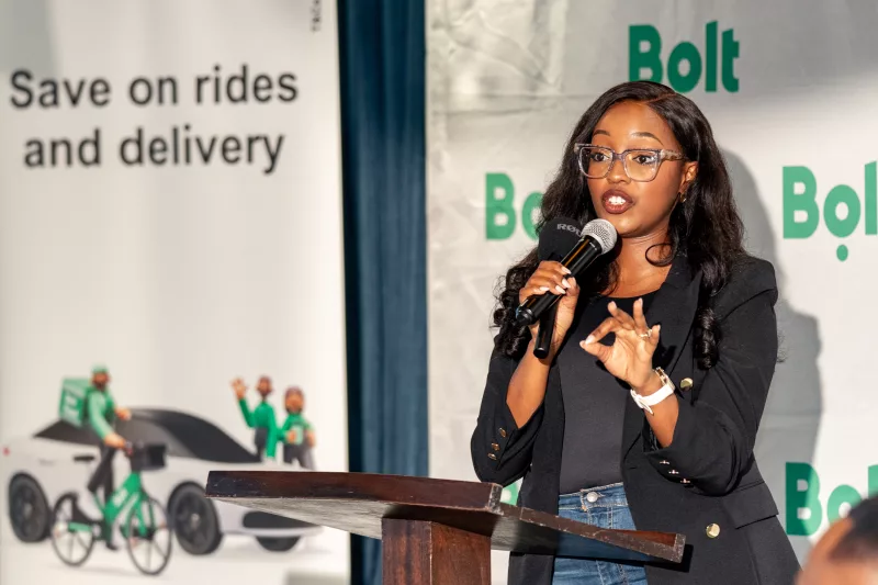 The General Manager at Bolt Food, Ivy Maingi giving her remarks during the launch of Bolt Plus, a new subscription, held at KOFISI KasKazi in Westlands on October 15, 2026.