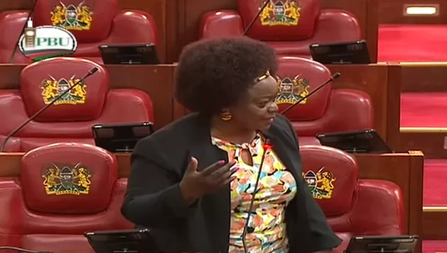 Suba North MP Millie Odhiambo speaking in Parliament on October 21, 2026. /SCREENGRAB