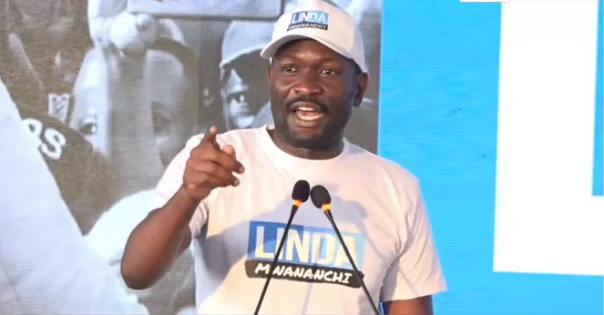 Linda Mwananchi leader Edwin Sifuna speaking during the official launch of the party's offices in Lavington, Nairobi, October 30, 2026. /SCREENGRAB