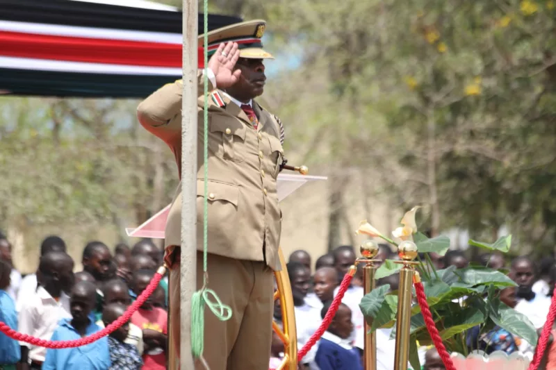 Homa Bay County Commissioner Ronald Mwiwawi during this year's Mashujaa day celebration in Rusinga Island, Homa Bay county. (