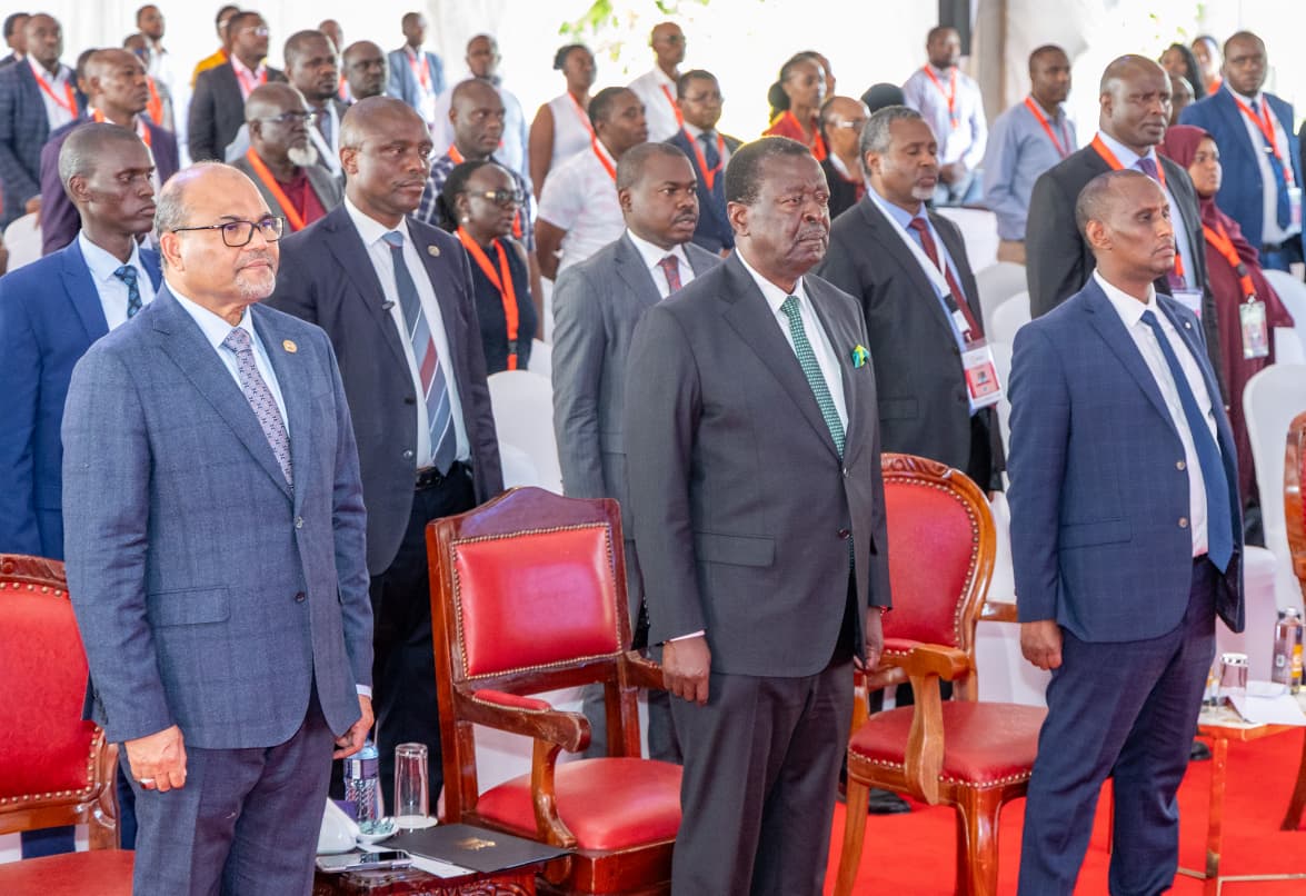 Prime Cabinet Secretary Musalia Mudavadi, State Department for Science, Research and Innovation Principal Secretary Shaukat Abdulrazak and other officials during the opening of the Africa Technology Leadership Conference 2026 at Eka Hotel in Nairobi on October 22, 2026. / OPCS