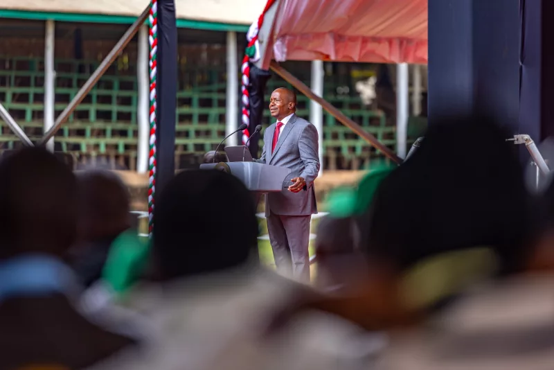 Deputy President Kithure Kindiki greets attendees during the official opening of the Agriculture and Food Security Transformation Summit at Jamhuri Park ASK Showground in Nairobi on October 7, 2026./DPCS