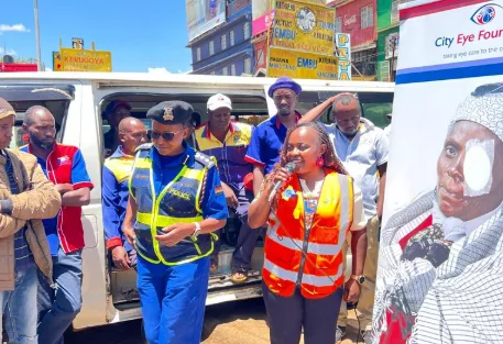NTSA Central Kenya team in collaboration with the Police Service Traffic Department holds a free health check and vehicle inspection checks for drivers at Nyeri lower and upper stages, October 22, 2026. /NTSA