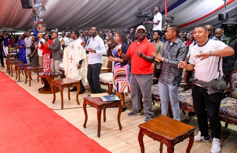 Nairobi senator Edwin Sifuna during a church service in Nairobi