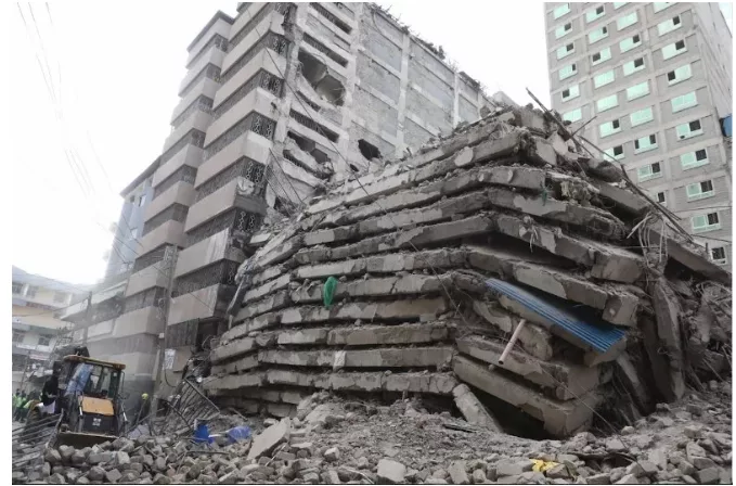 The collapsed 18-storey building along 9th Street in Eastleigh, Nairobi, on October 23, 2026 /EZEKIEL AMING'A