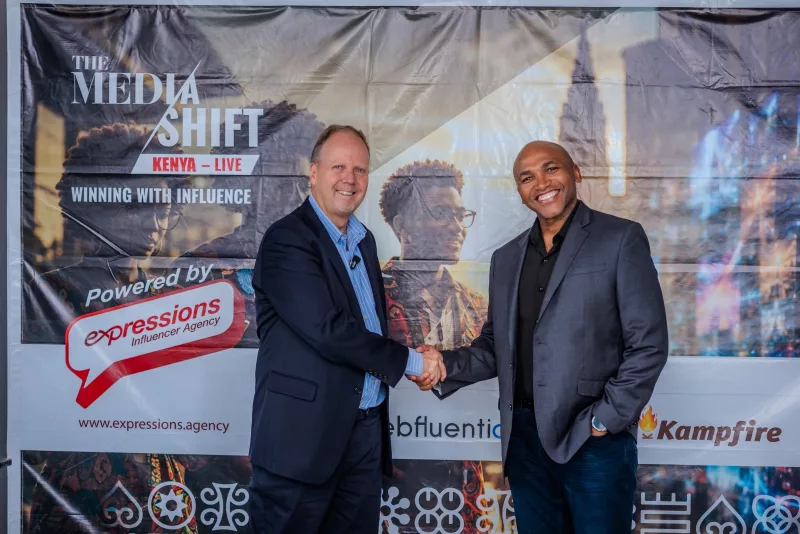 Expressions CEO David Boon and Nfinity influencer managing director Albert Makoeng