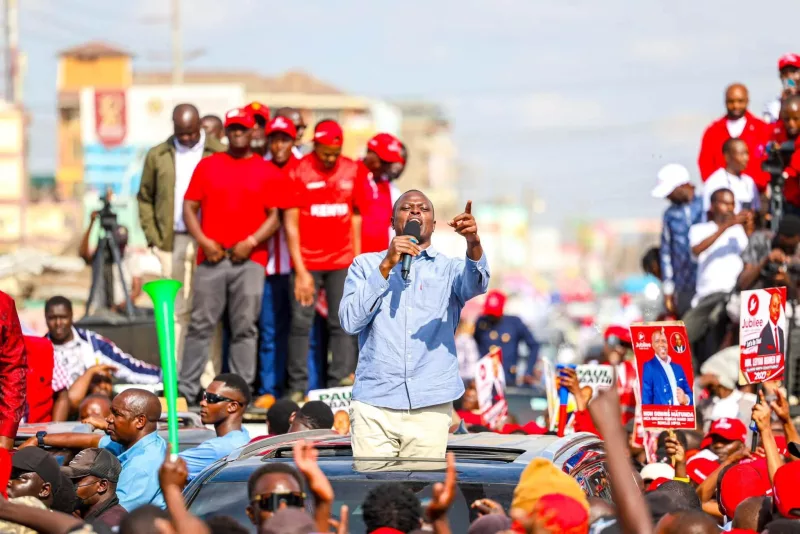 PPK leader Ndindi Nyoro addressing residents of Rongai in Kajiado county on October 25, 2026/ ALICE WAITHERA