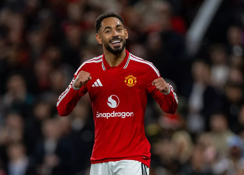 Manchester United's Matheus Cunha celebrates after scoring/ XINHUA