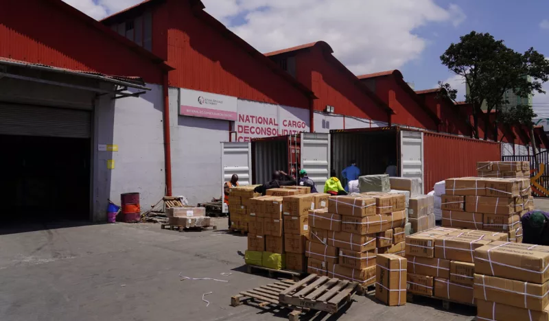 Imported cargo at a deconsolidation shed in Nairobi/ FILE