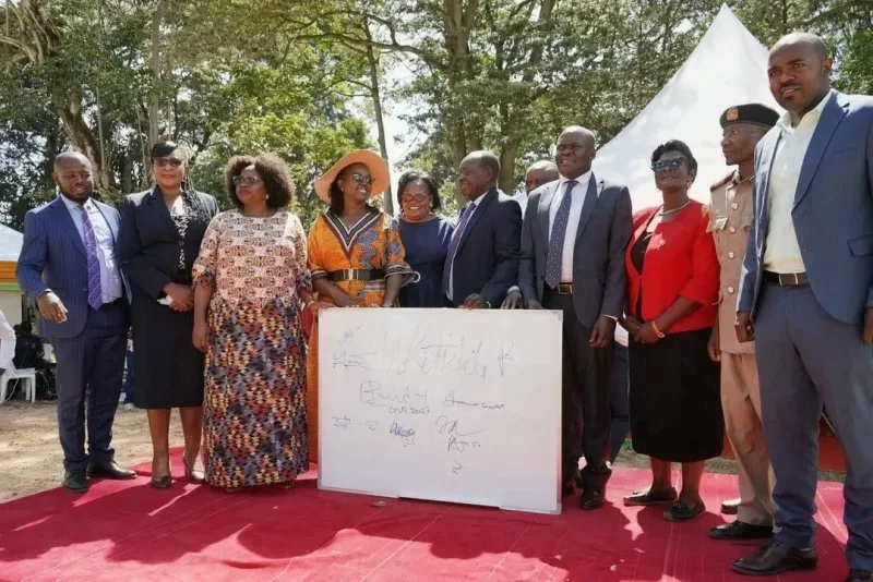 Officials and stakeholders during the launch of a six-month campaign to fight sexual and gender-based violence (SGBV) in Vihiga County at Mbale Municipal Grounds on Tuesday/IMAGE/HILTON OTENYO