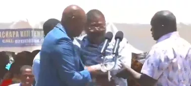 Wetang’ula trips, falls on stage during Kakamega fundraiser