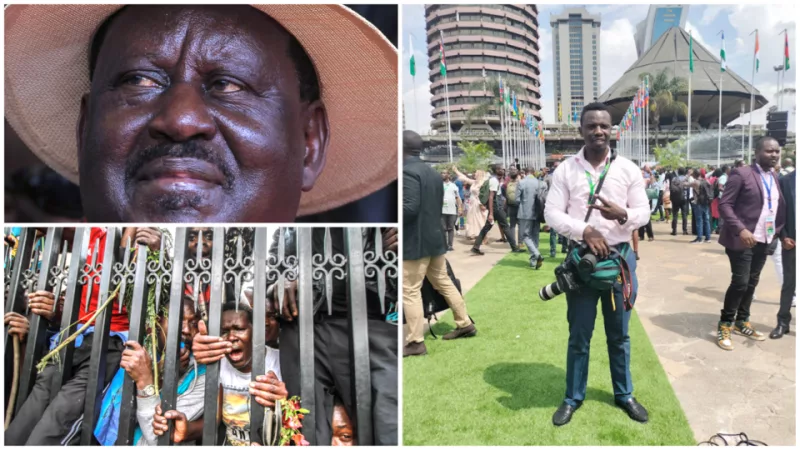 Raila, supporters mourning him and photojournaiist Enos Teche / ENOS TECHE