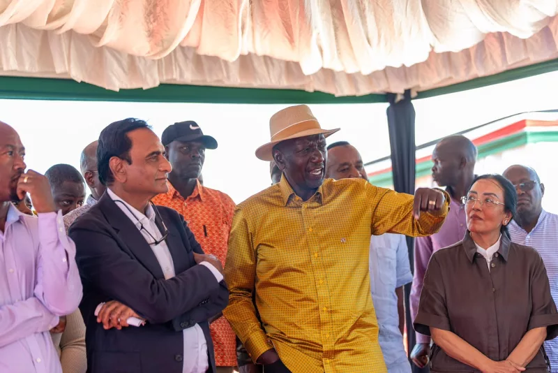 President William Ruto during the laying of Foundation Stone for Clinker and Cement Plant; a  Kshs.70B project at Ngaaie, Kitui County.
