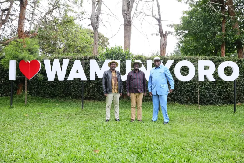 Rigathi Gachagua (centre) meets Eugene Wamalwa and Kalonzo Musyoka /HANDOUT