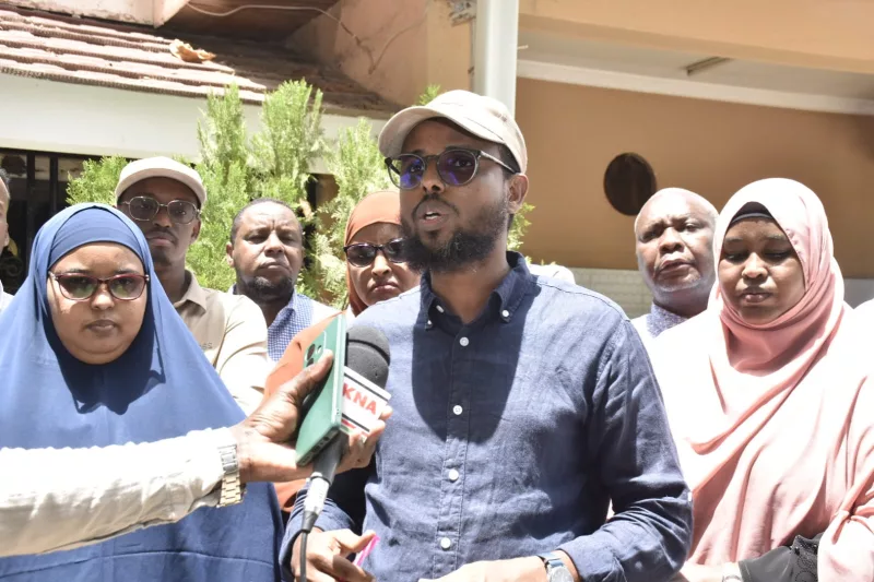 Garissa County Civil Society Network convener Abdishukri Jelle speaking.