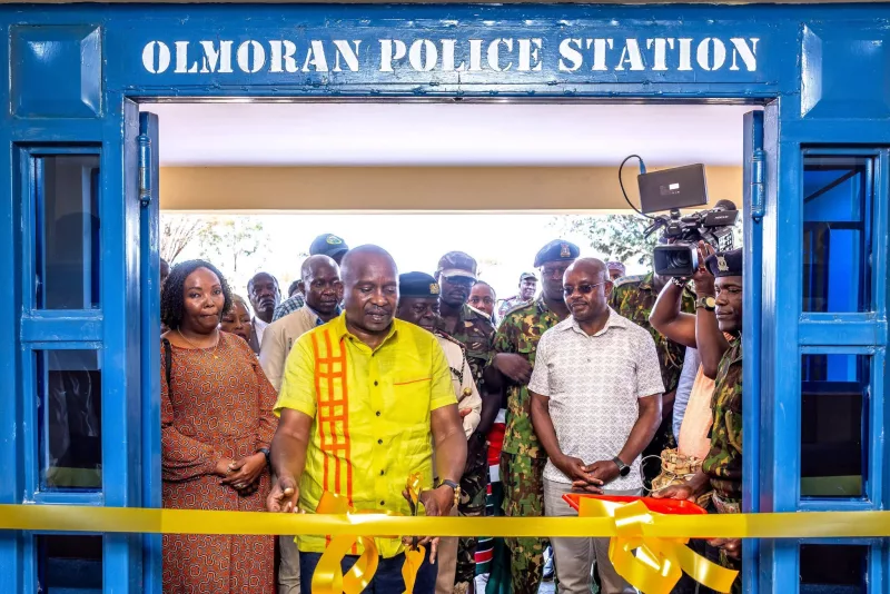 Deputy President Kithure Kindiki commissioning Ol Moran police station in Laikipia county on October 26, 2026/ ALICE WAITHERA
