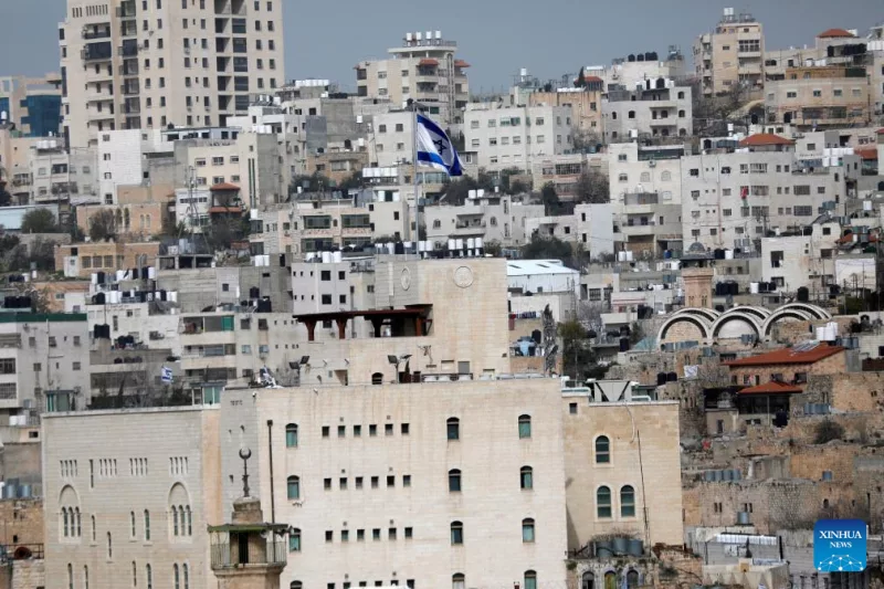 This photo taken on Feb. 9, 2026 shows the Israeli settlement in the West Bank city of Hebron.