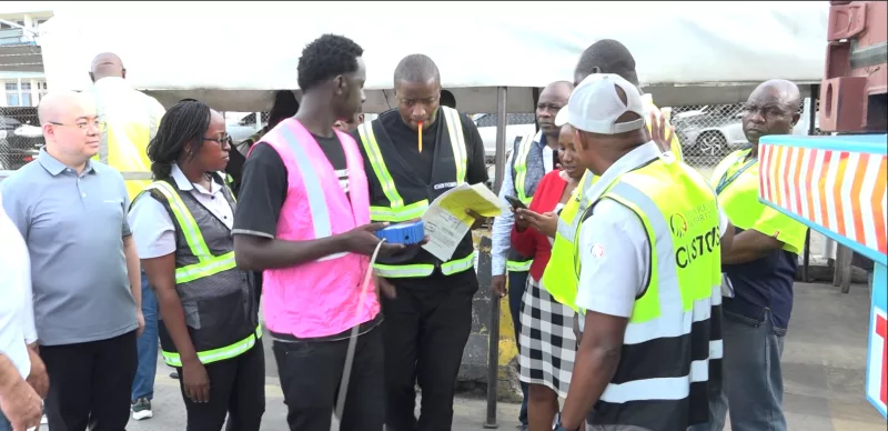 KRA officials testing one of the trackers