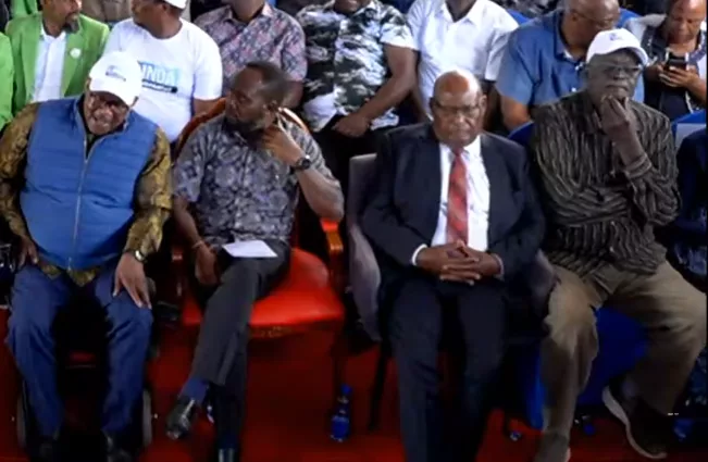 Trans Nzoia Governor George Natembeya alongside other leaders/SCREENGRAB