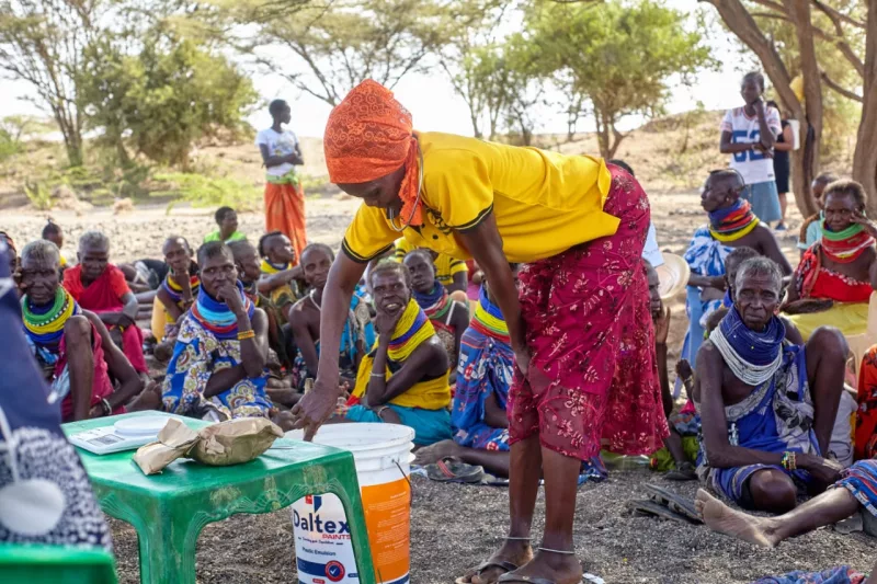 Women from Nayanaengikalalio village, Kawalase location receive training on liquid soap making courtesy of Ijuzi Dada Initiative/HANDOUT