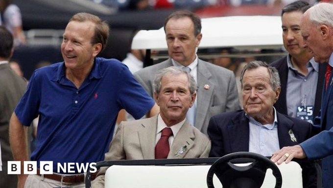 From left: Neil Bush, George W Bush, and George HW Bush