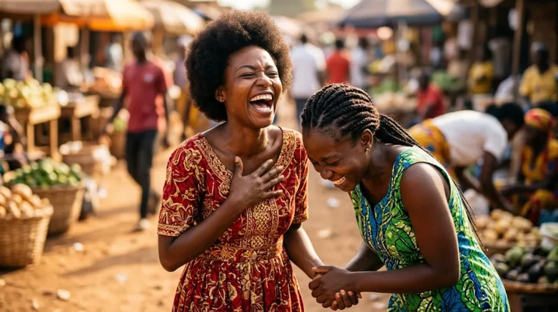 Most laughter occurs during conversations, when people may laugh through contagion – catching the laughter from someone else. /AI ILLUSTRATION