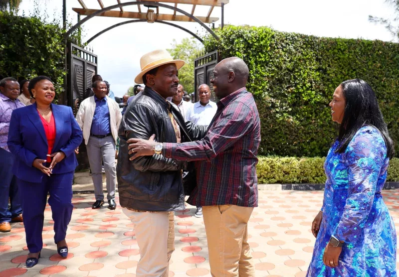Wiper Leader Kalonzo Musyoka meets Rigathi Gachagua at his Wamunyoro residence in Nyeri /HANDOUT