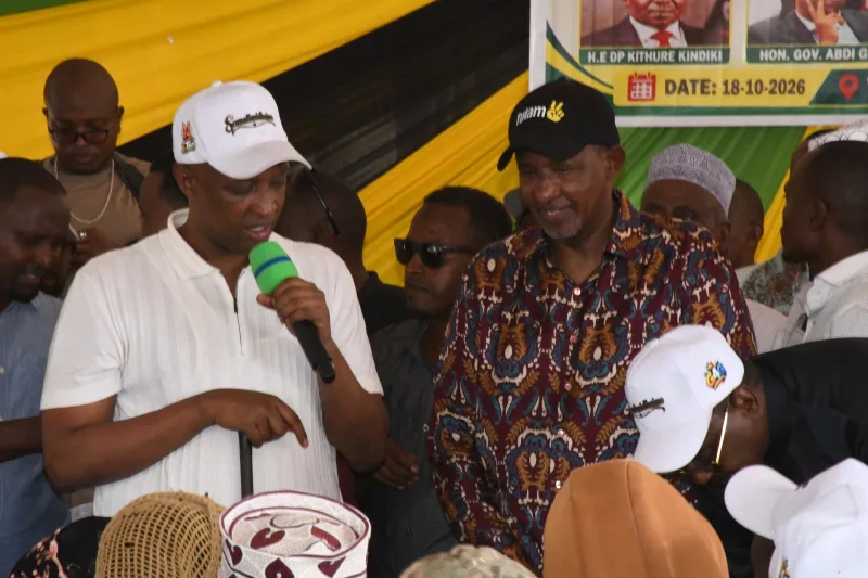 Health CS Aden Duale and Isiolo governor Abdi Guyo