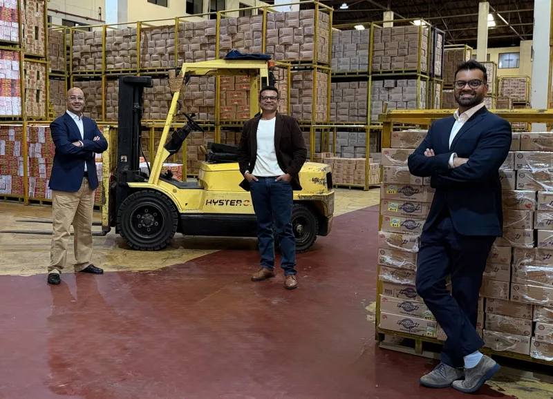 Kenafric Group executive director Chehar Shah, S2E Africa founder Pulkit Srivastava and CEO at Kenafric Group’s warehouse Mikul Shah