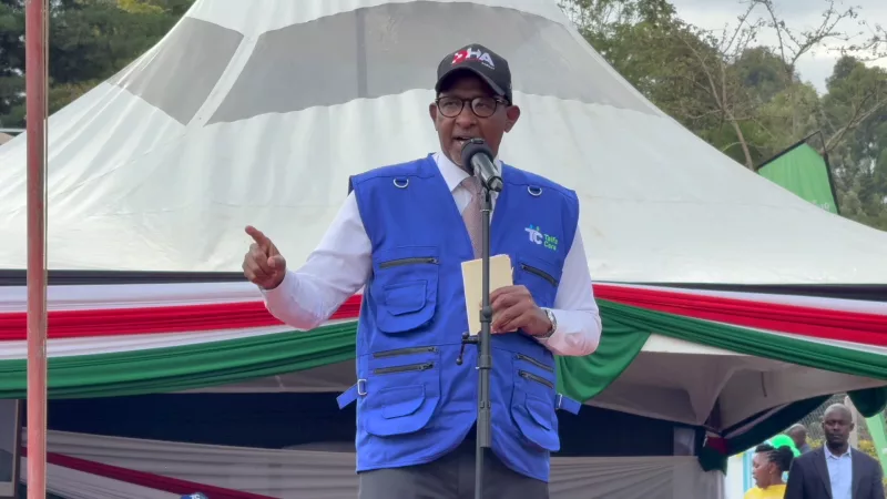 Health CS Aden Duale speaking in Meru.